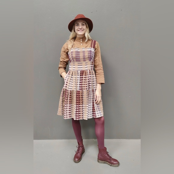Multi-checkered dress from September|20 size medium - Picture 2 of 14